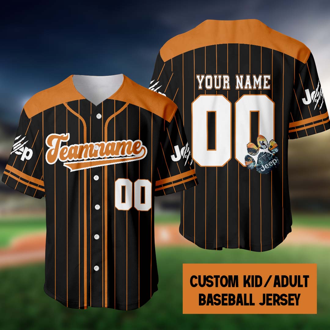 Personalized Jeep Dog Paw Baseball Jersey Custom Name Number Supler Store