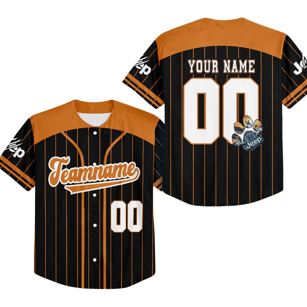 Personalized Jeep Dog Paw Baseball Jersey Custom Name Number Supler Store