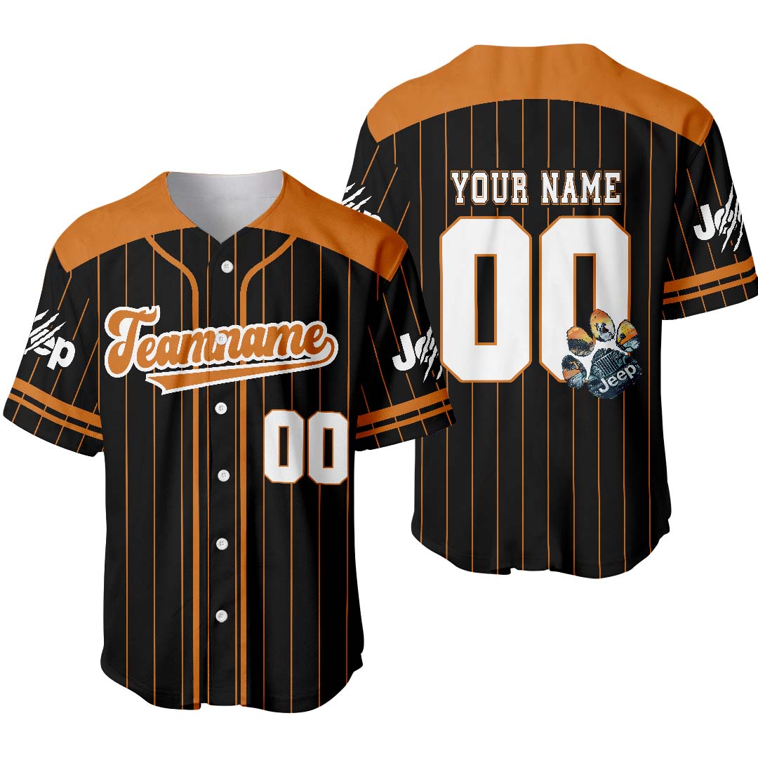 Personalized Jeep Dog Paw Baseball Jersey Custom Name Number Supler Store