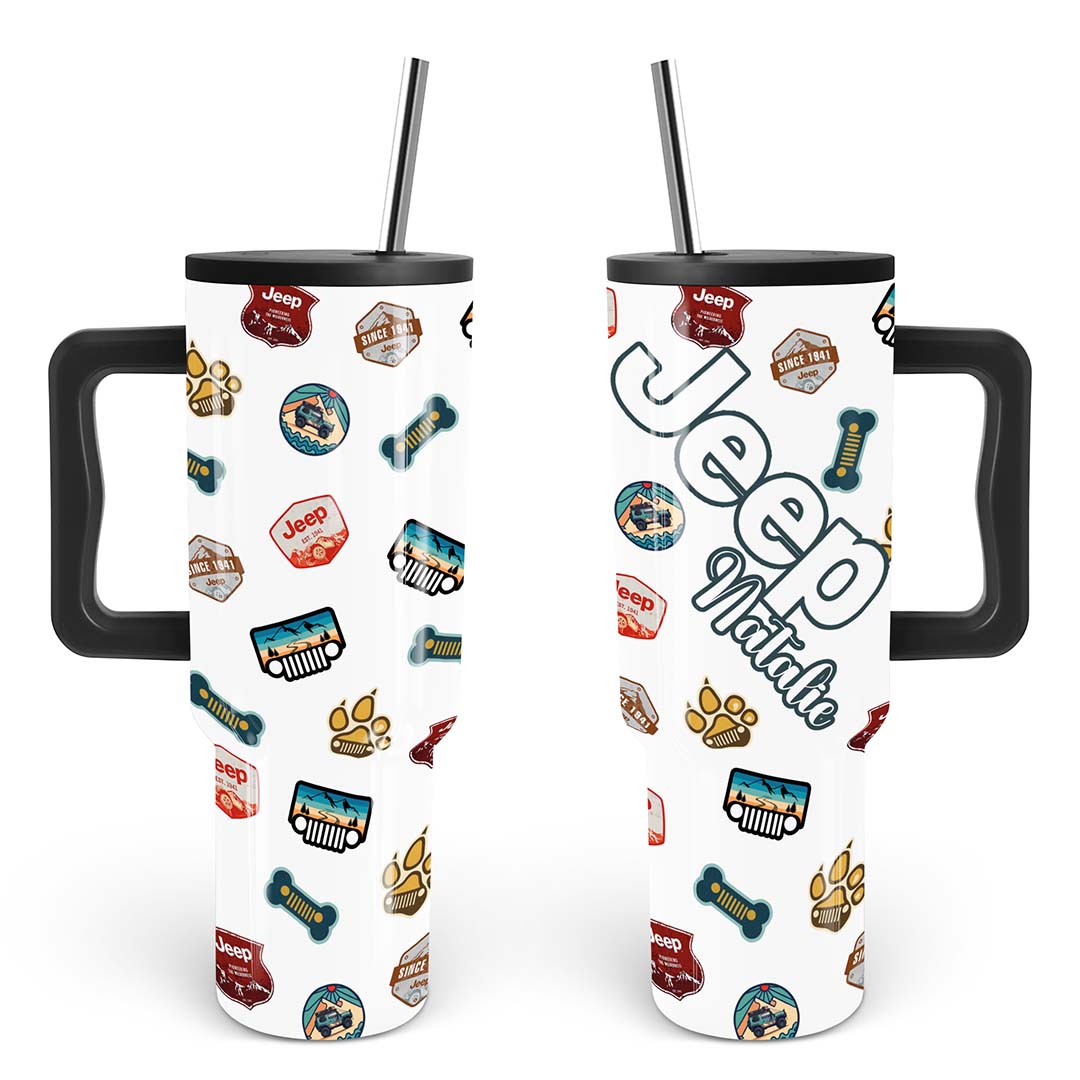 Personalized Jeep Dog Retro Epoxy Trek Tumbler 40oz 30oz Supler Store