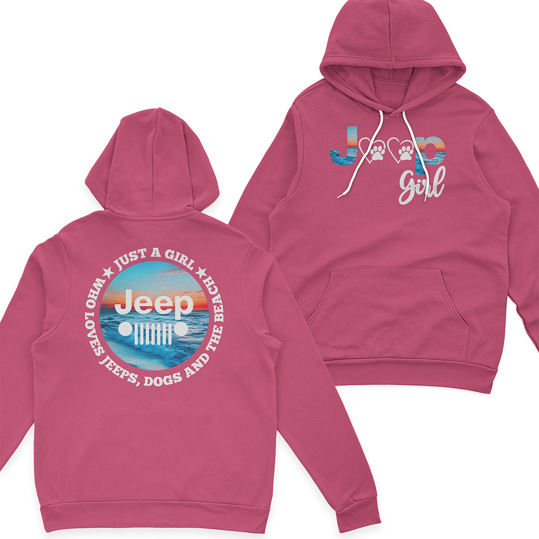 Just A Girl Who Loves Jeeps, Dogs And The Beach T-Shirt Hoodie Supler Store