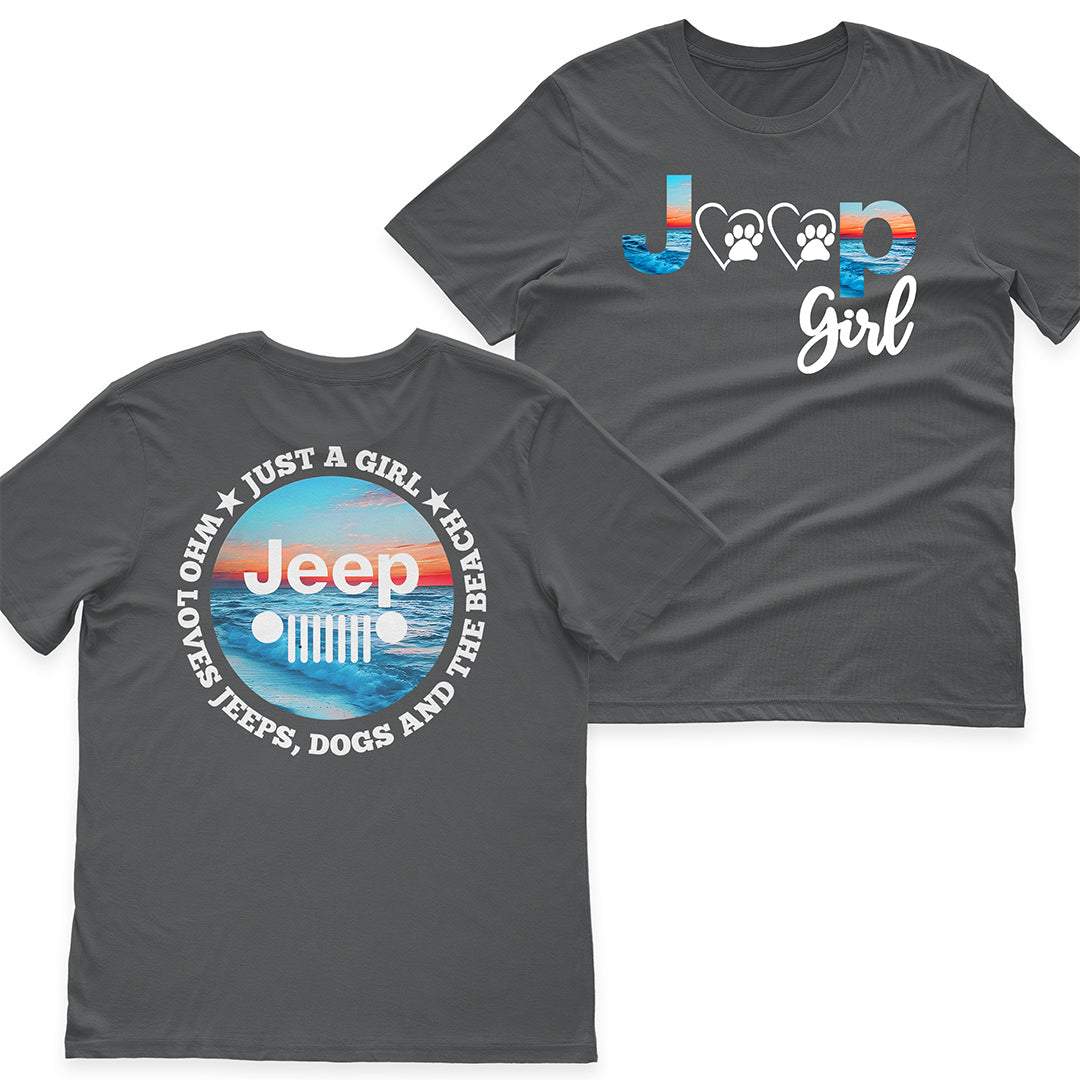 Just A Girl Who Loves Jeeps, Dogs And The Beach T-Shirt Hoodie Supler Store