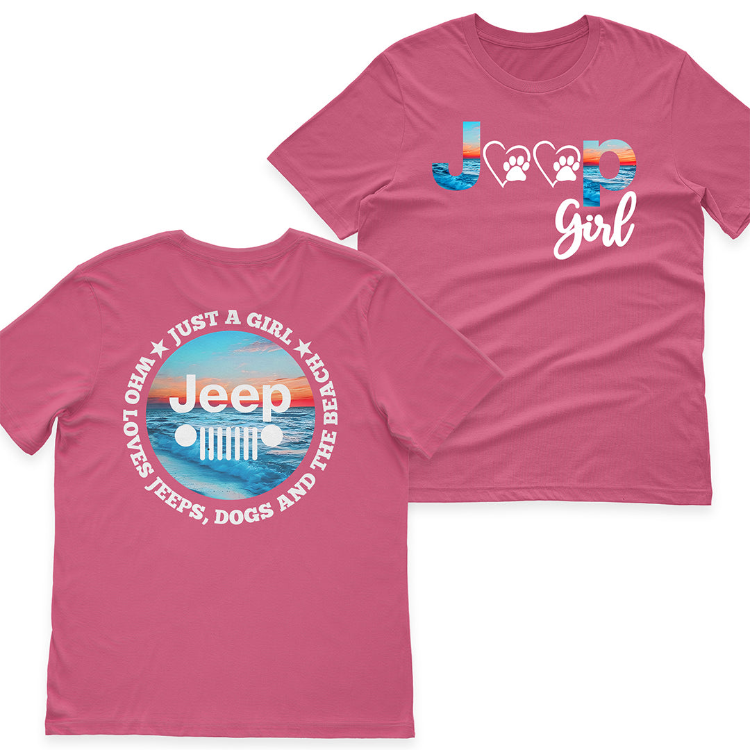 Just A Girl Who Loves Jeeps, Dogs And The Beach T-Shirt Hoodie Supler Store