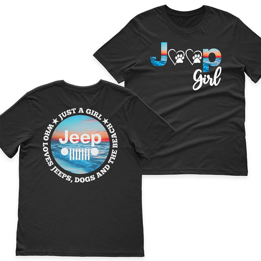 Just A Girl Who Loves Jeeps, Dogs And The Beach T-Shirt Hoodie Supler Store
