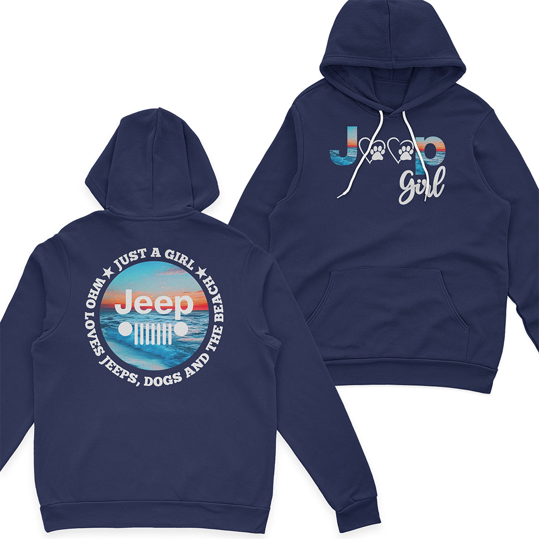 Just A Girl Who Loves Jeeps, Dogs And The Beach T-Shirt Hoodie Supler Store
