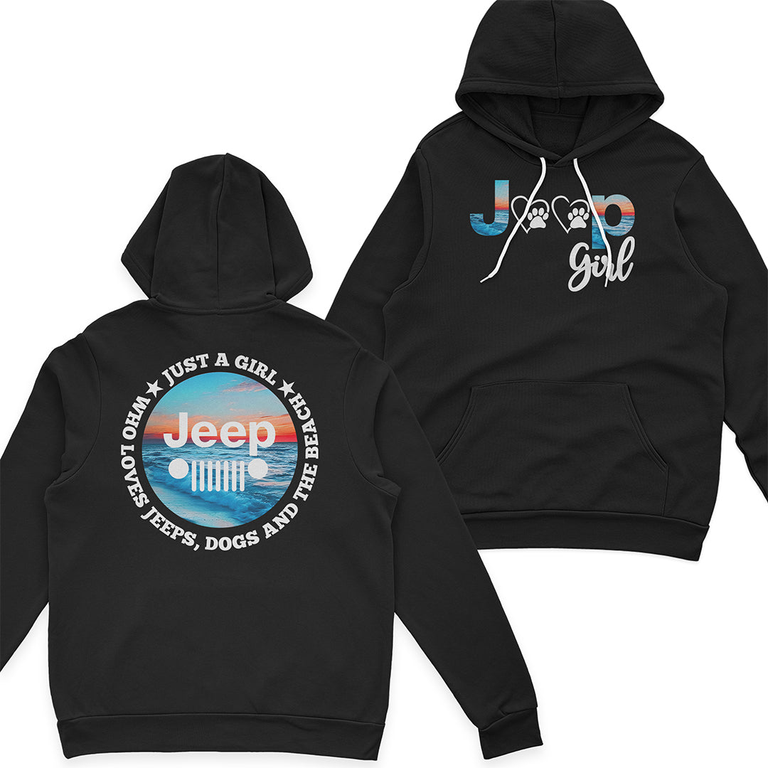 Just A Girl Who Loves Jeeps, Dogs And The Beach T-Shirt Hoodie Supler Store