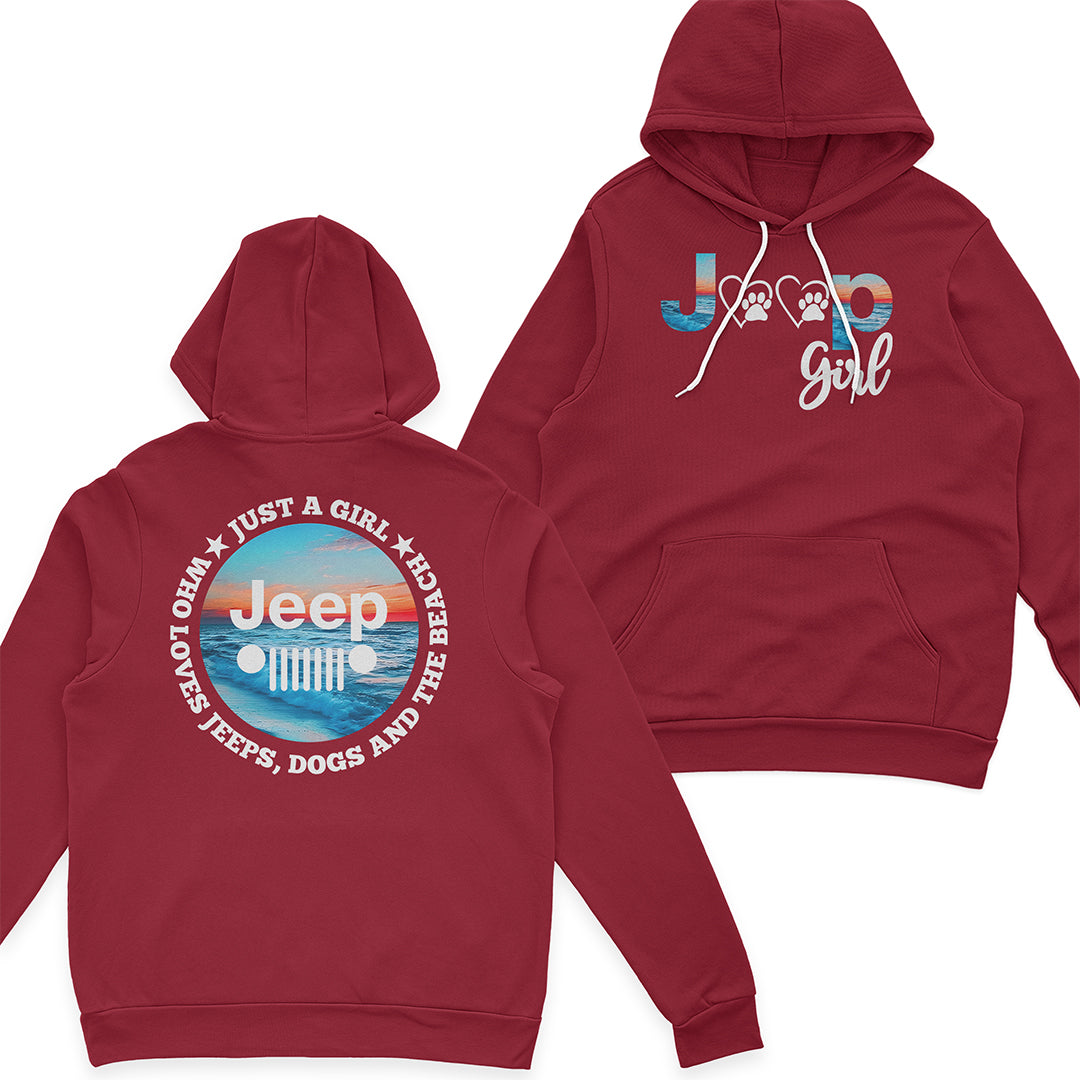 Just A Girl Who Loves Jeeps, Dogs And The Beach T-Shirt Hoodie Supler Store