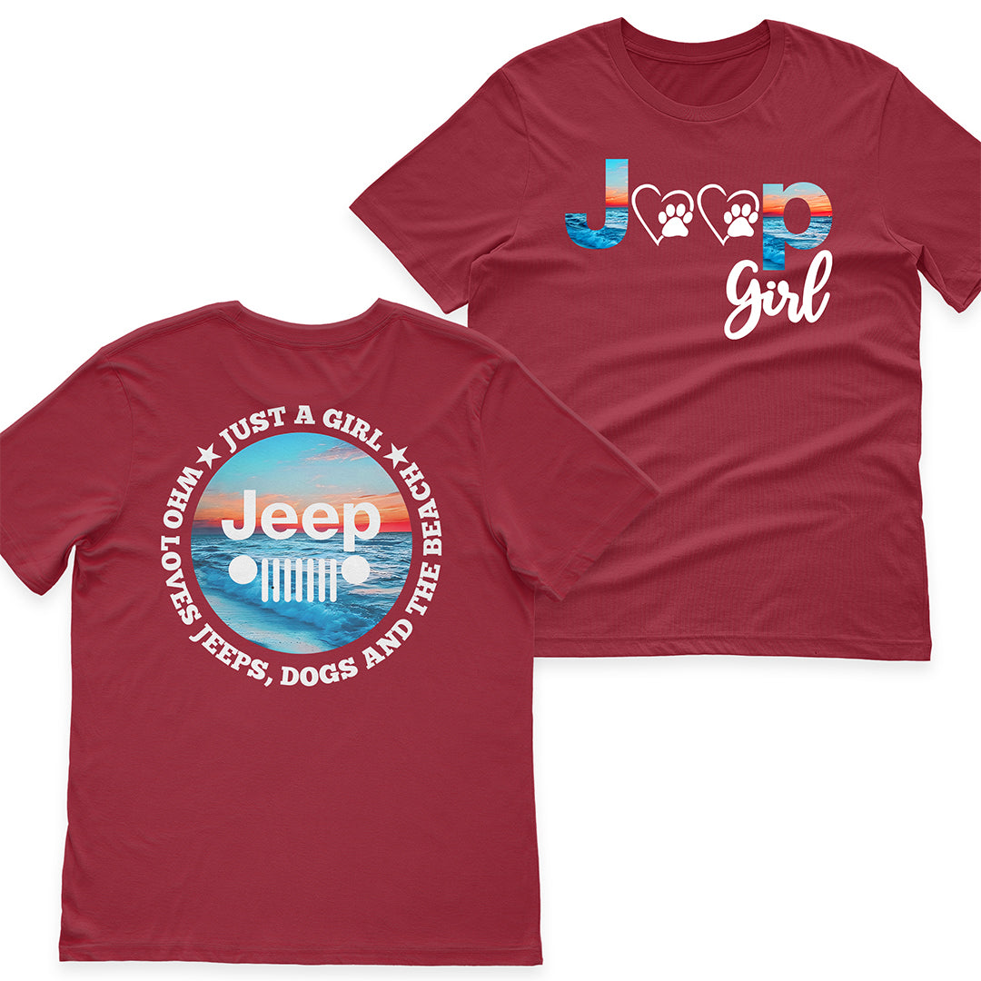 Just A Girl Who Loves Jeeps, Dogs And The Beach T-Shirt Hoodie Supler Store