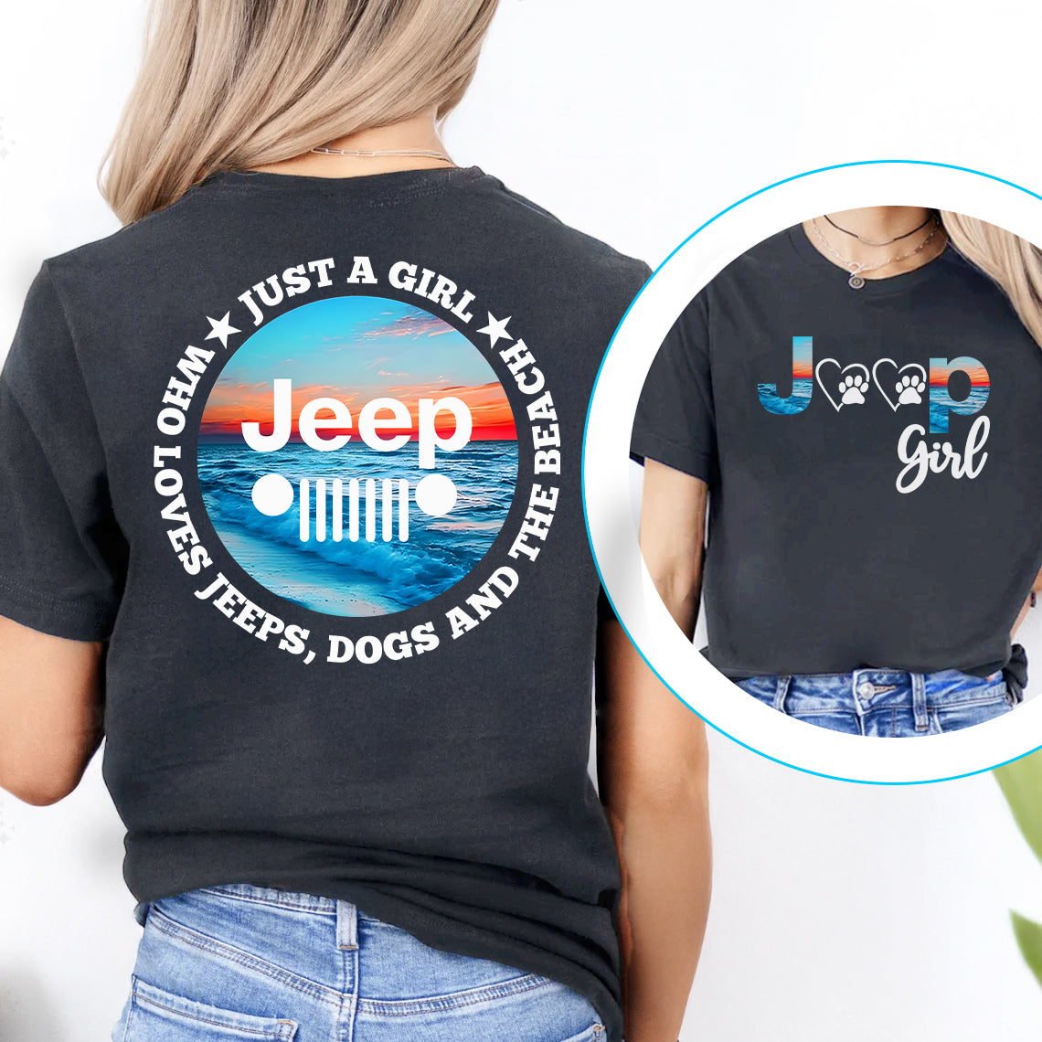 Just A Girl Who Loves Jeeps, Dogs And The Beach T-Shirt Hoodie Supler Store