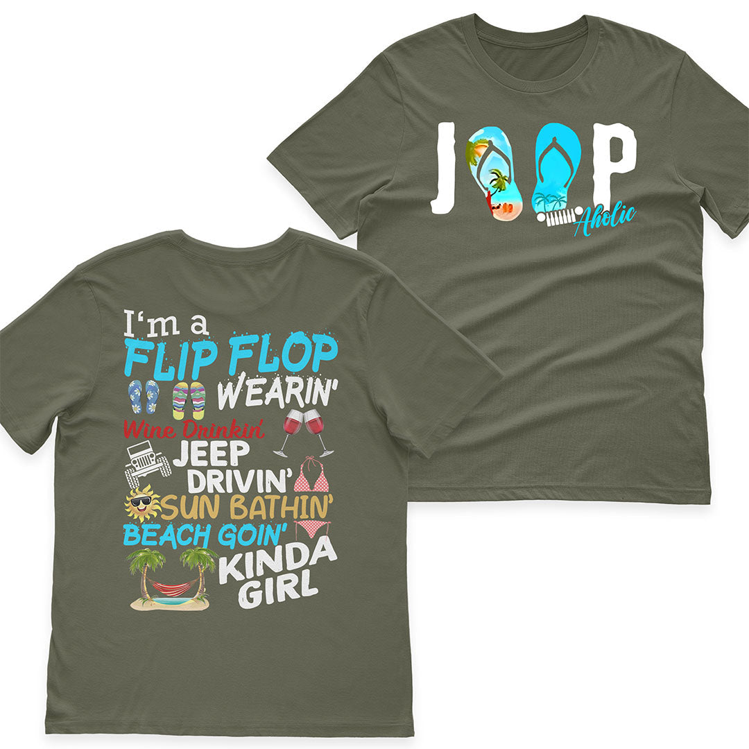 I'm A Flip Flop Wine Drinkin' Jeep Drivin' Girl T-Shirt Hoodie Supler Store