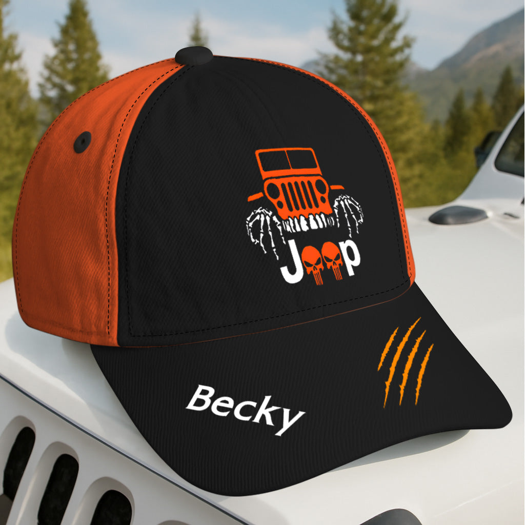 Personalized Jeep Halloween Hat Skull Orange Supler Store