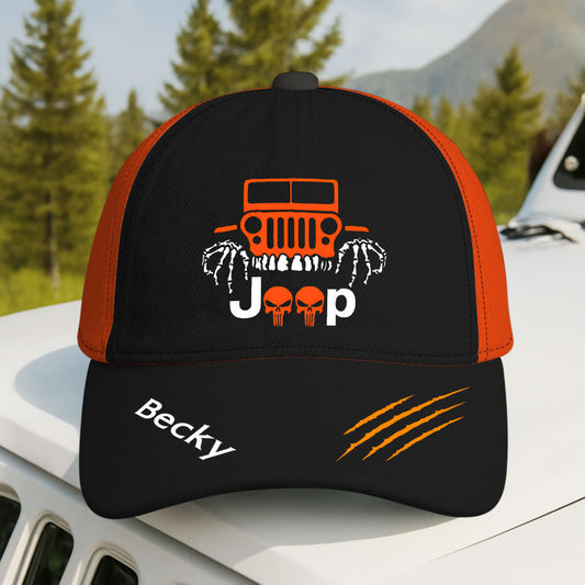 Personalized Jeep Halloween Hat Skull Orange Supler Store