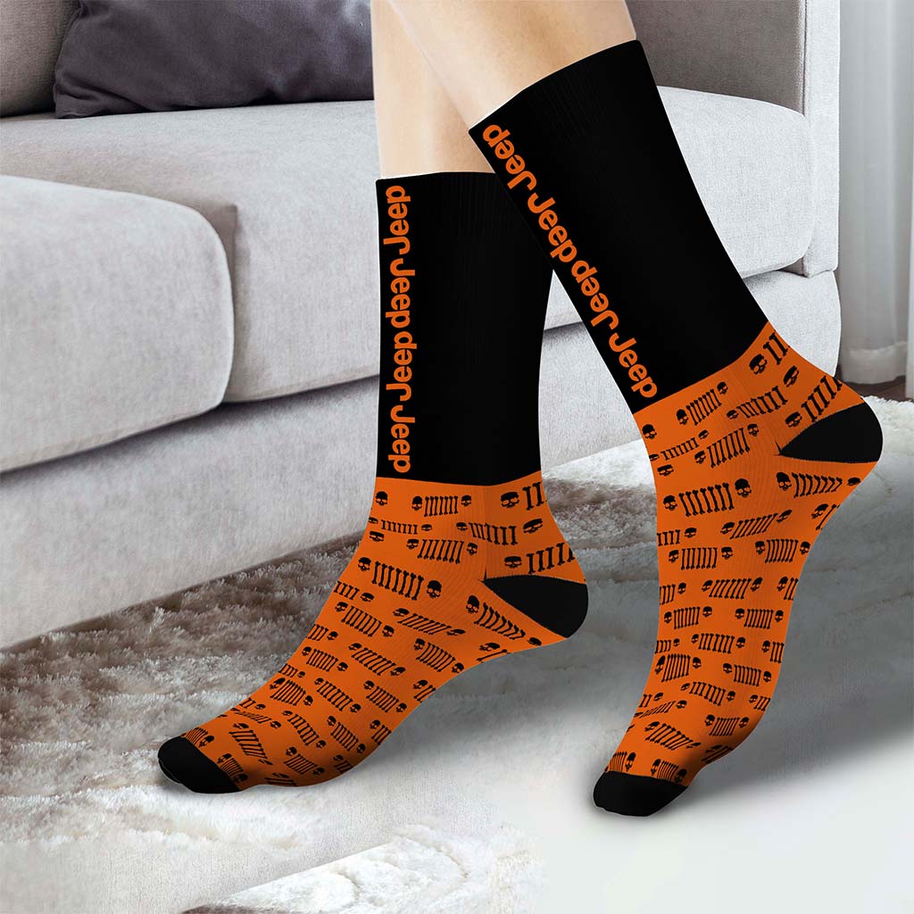 Jeep Skull Grille Halloween Socks Supler Store