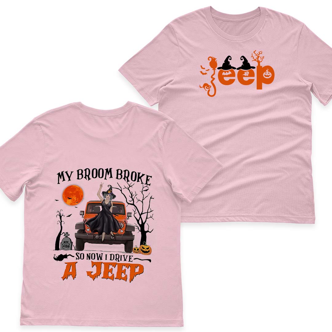 Halloween Witch My Broom Broke So Now I Drive A Jeep T-Shirt Hoodie Supler Store