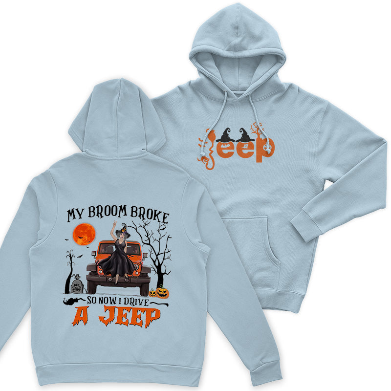 Halloween Witch My Broom Broke So Now I Drive A Jeep T-Shirt Hoodie Supler Store