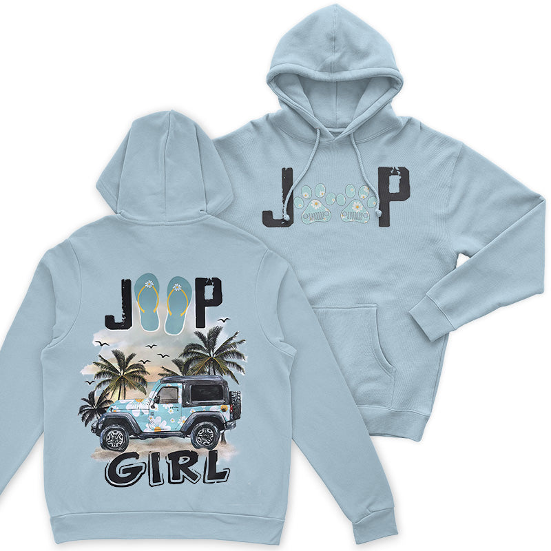 Jeep Dog Paws Beach Girl T-Shirt Hoodie Supler Store