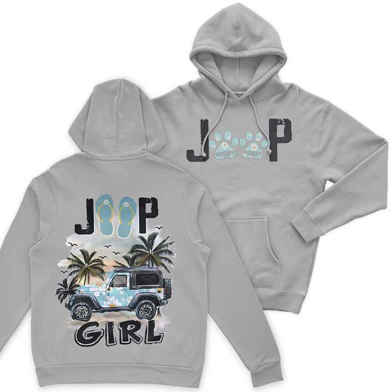 Jeep Dog Paws Beach Girl T-Shirt Hoodie Supler Store