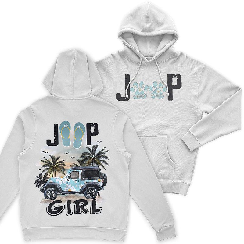 Jeep Dog Paws Beach Girl T-Shirt Hoodie Supler Store