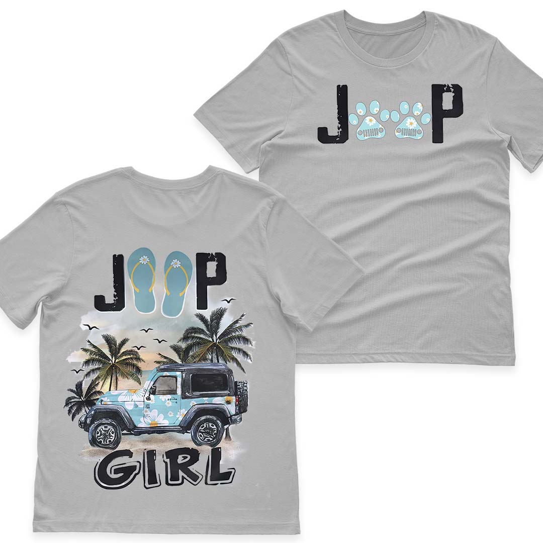 Jeep Dog Paws Beach Girl T-Shirt Hoodie Supler Store