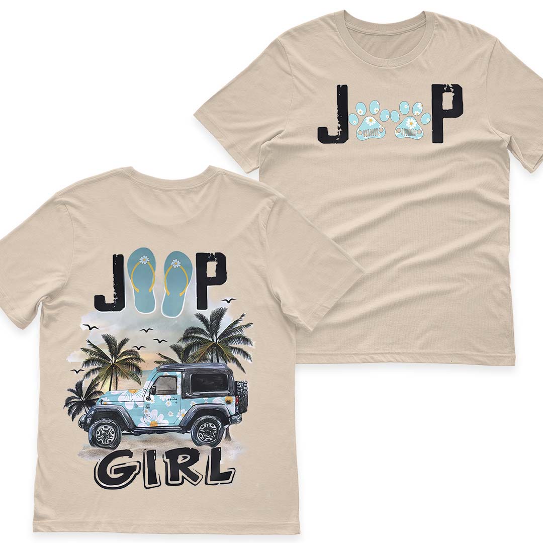 Jeep Dog Paws Beach Girl T-Shirt Hoodie Supler Store