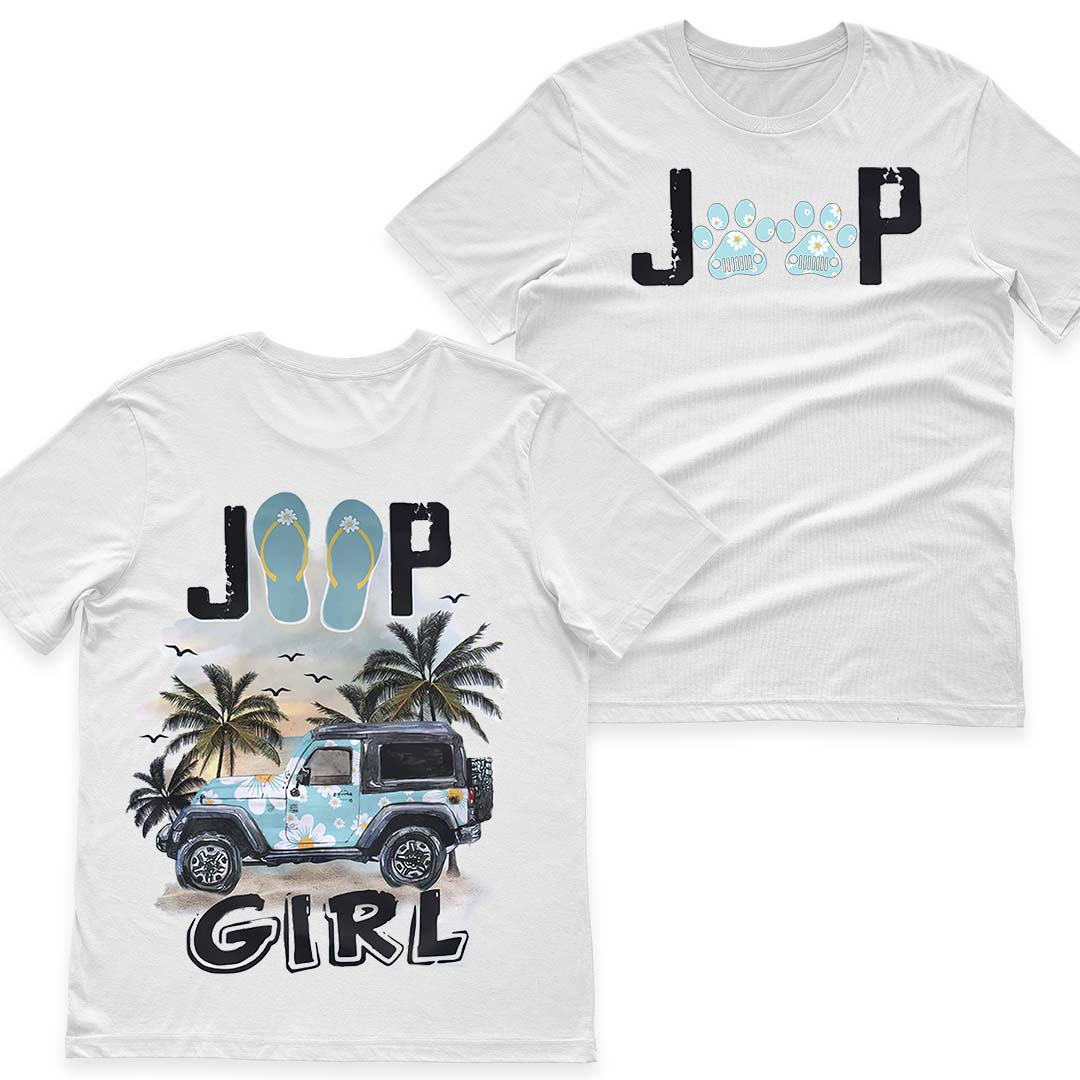 Jeep Dog Paws Beach Girl T-Shirt Hoodie Supler Store
