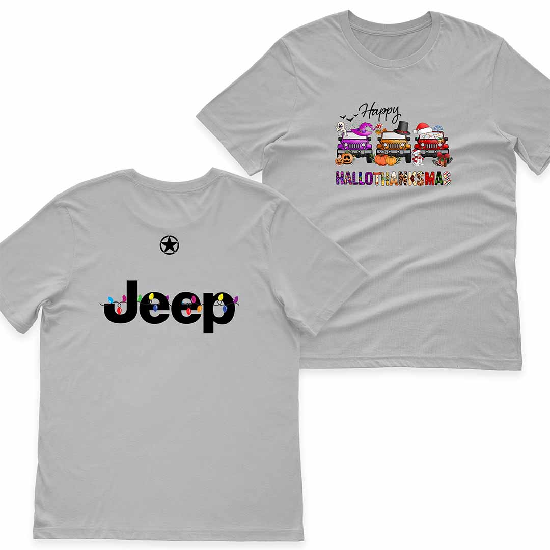 Happy Hallothanksmas Jeeps T-Shirt Hoodie Halloween Thanksgiving Christmas Supler Store