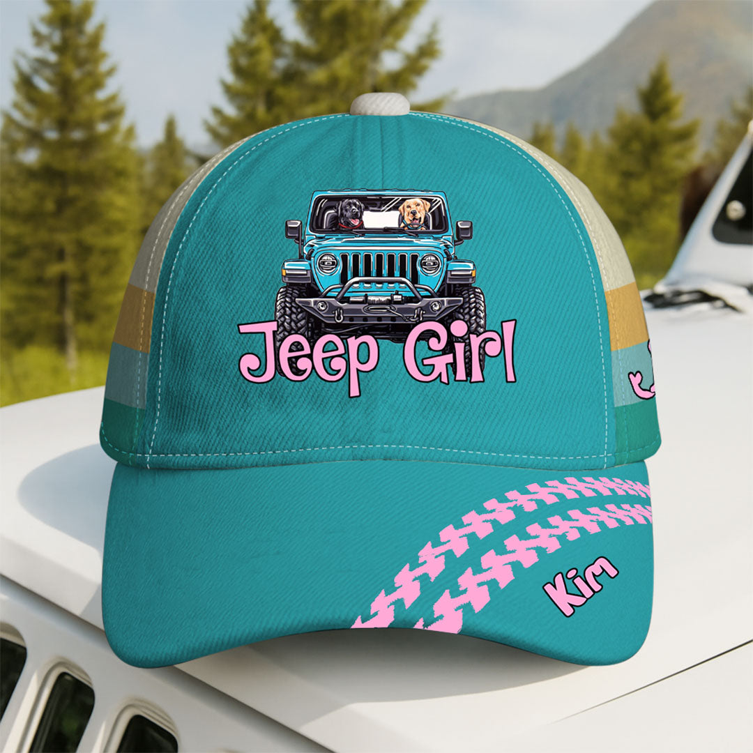 Personalized Jeep Dog Girl Hat
