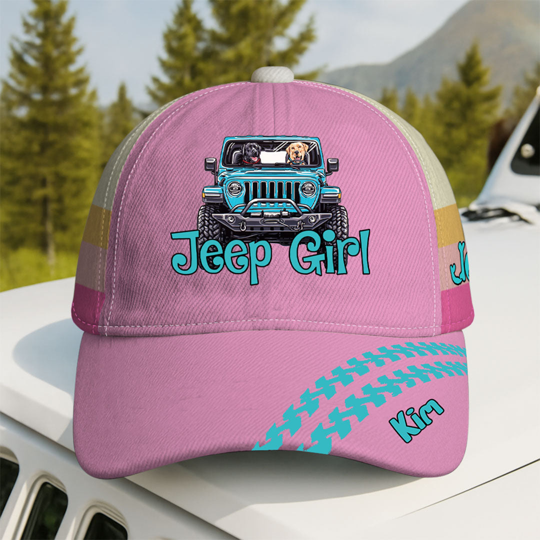 Personalized Jeep Dog Girl Hat