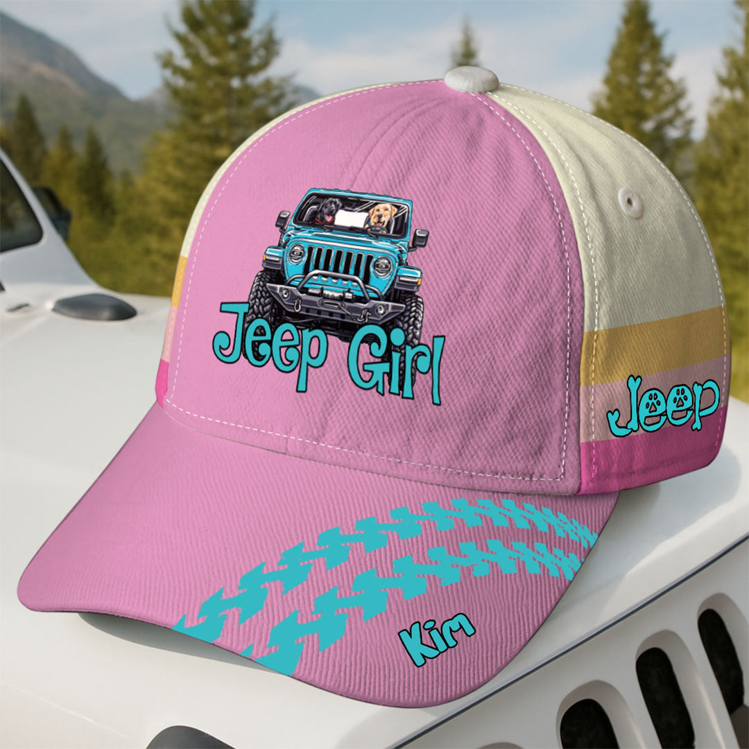 Personalized Jeep Dog Girl Hat