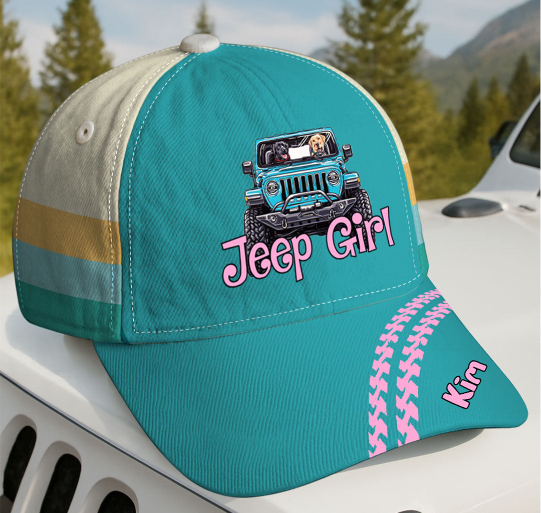 Personalized Jeep Dog Girl Hat