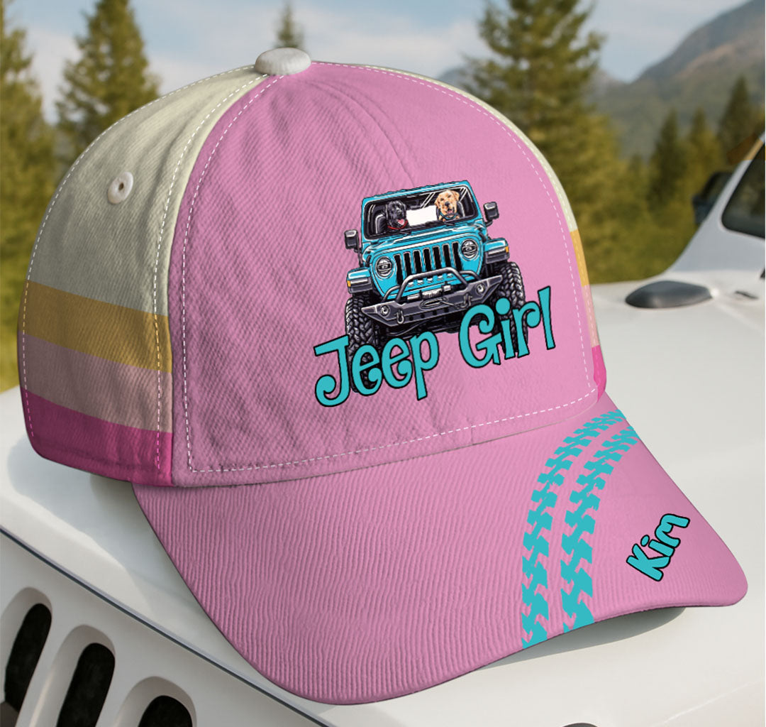 Personalized Jeep Dog Girl Hat