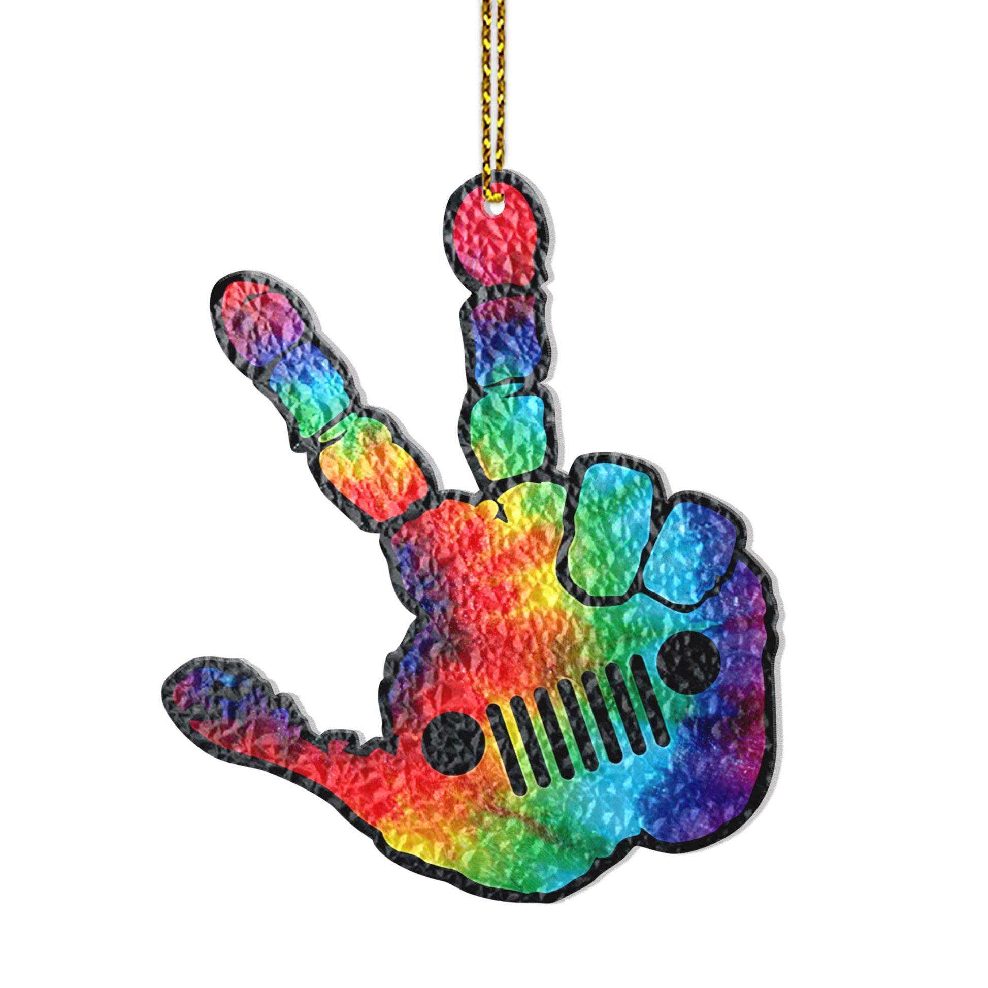 Jeep Skull Tie Die Wavy Acrylic Ornament Supler Store