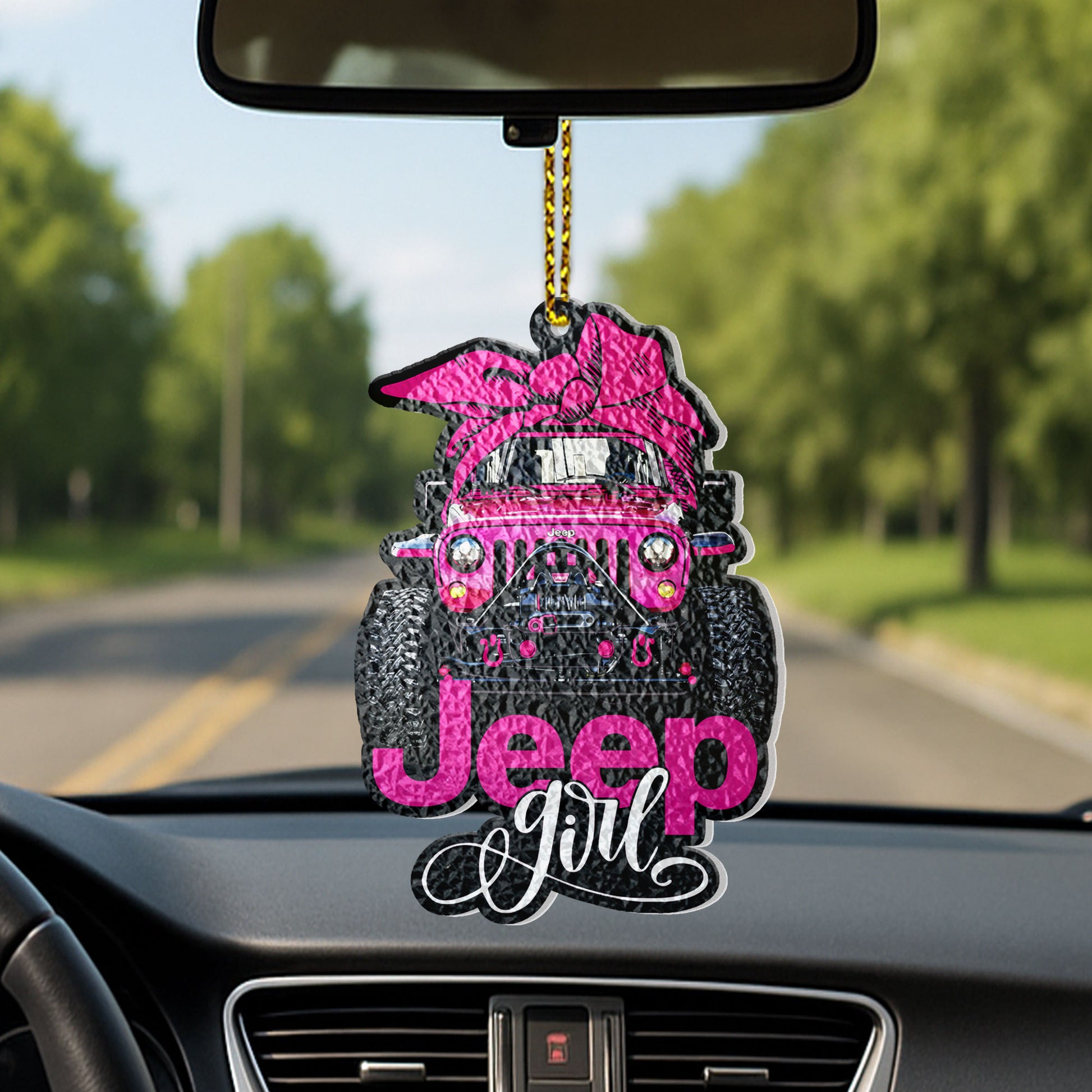 Multicolor Jeep Girl Wavy Acrylic Ornament Supler Store
