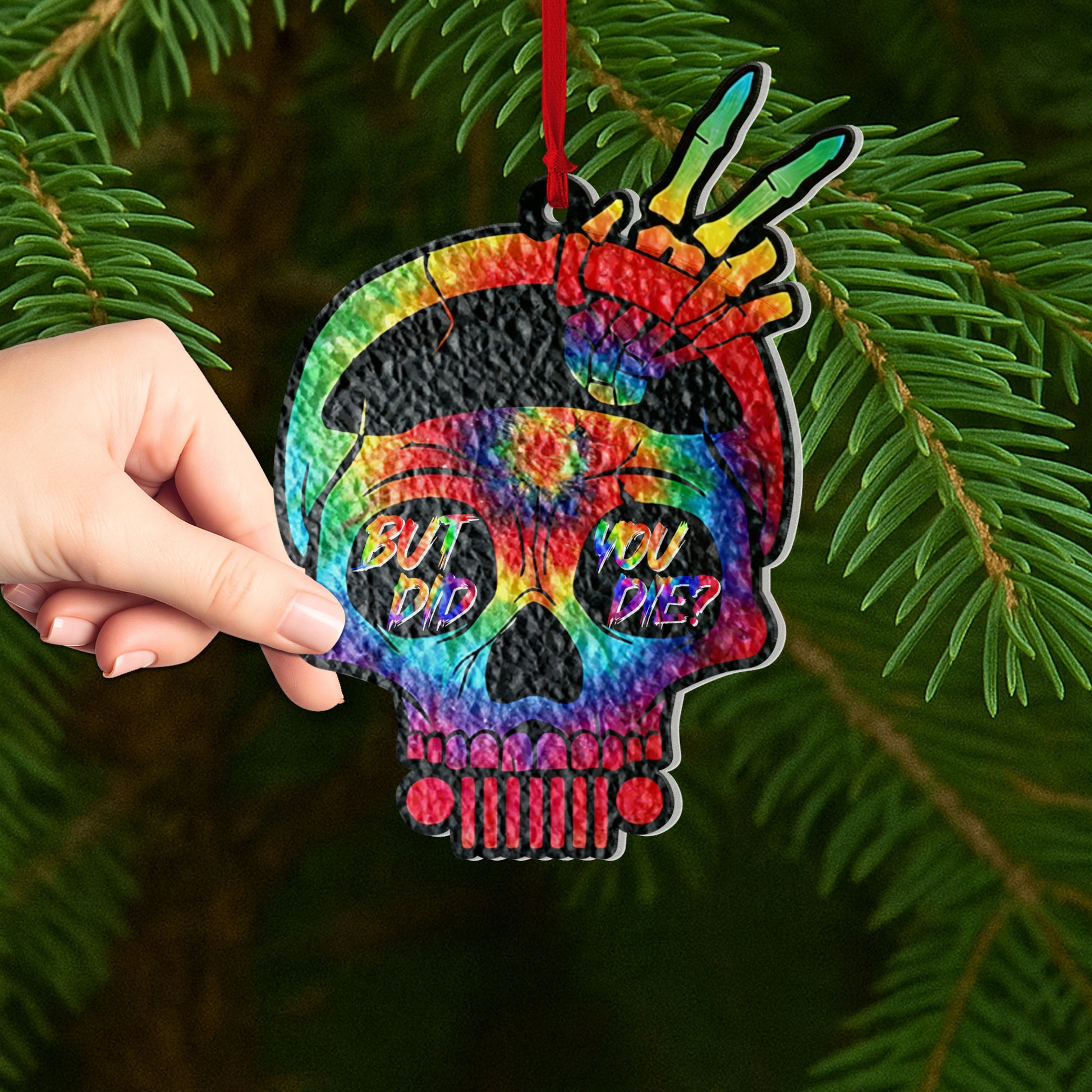 Jeep Skull Tie Die Wavy Acrylic Ornament Supler Store