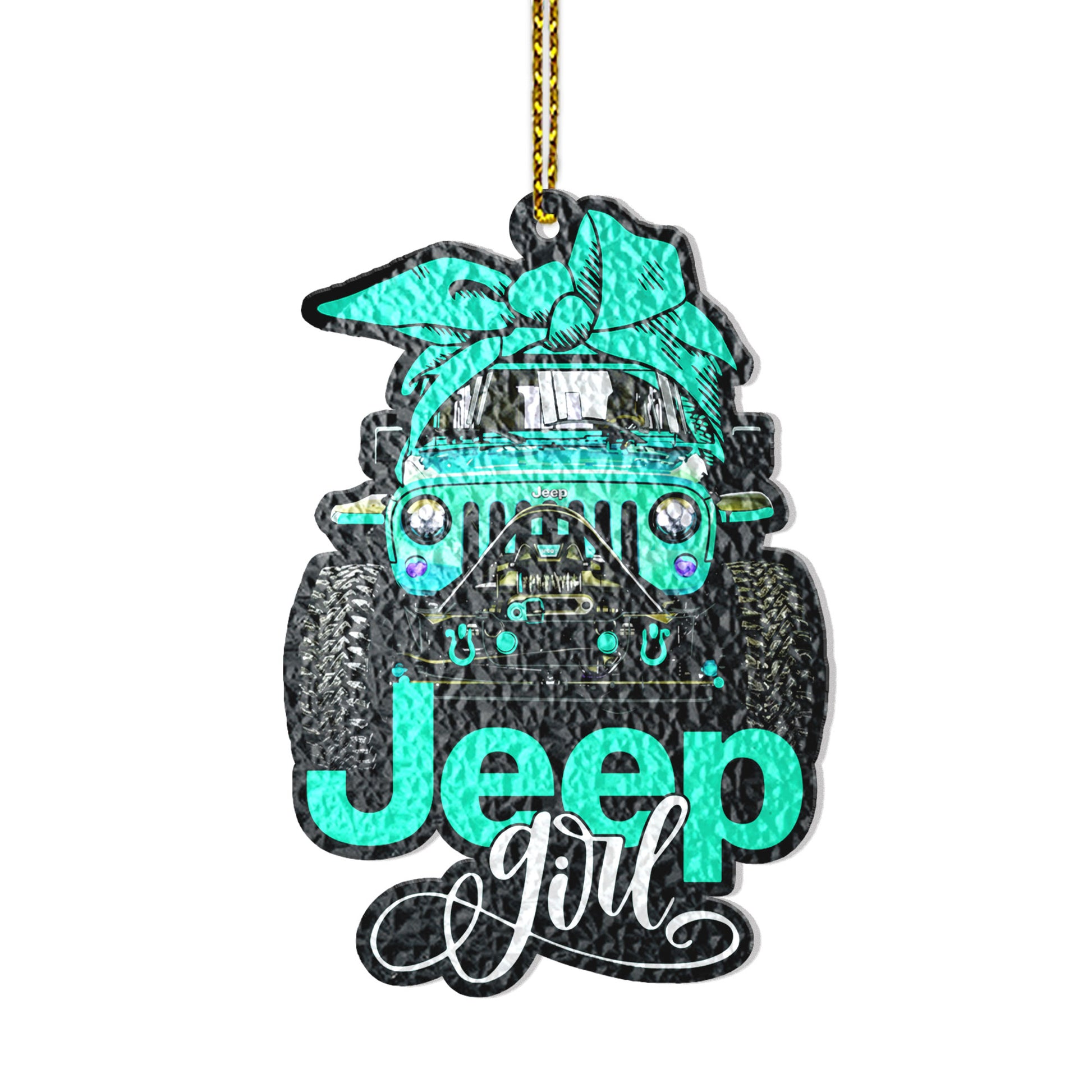 Multicolor Jeep Girl Wavy Acrylic Ornament Supler Store