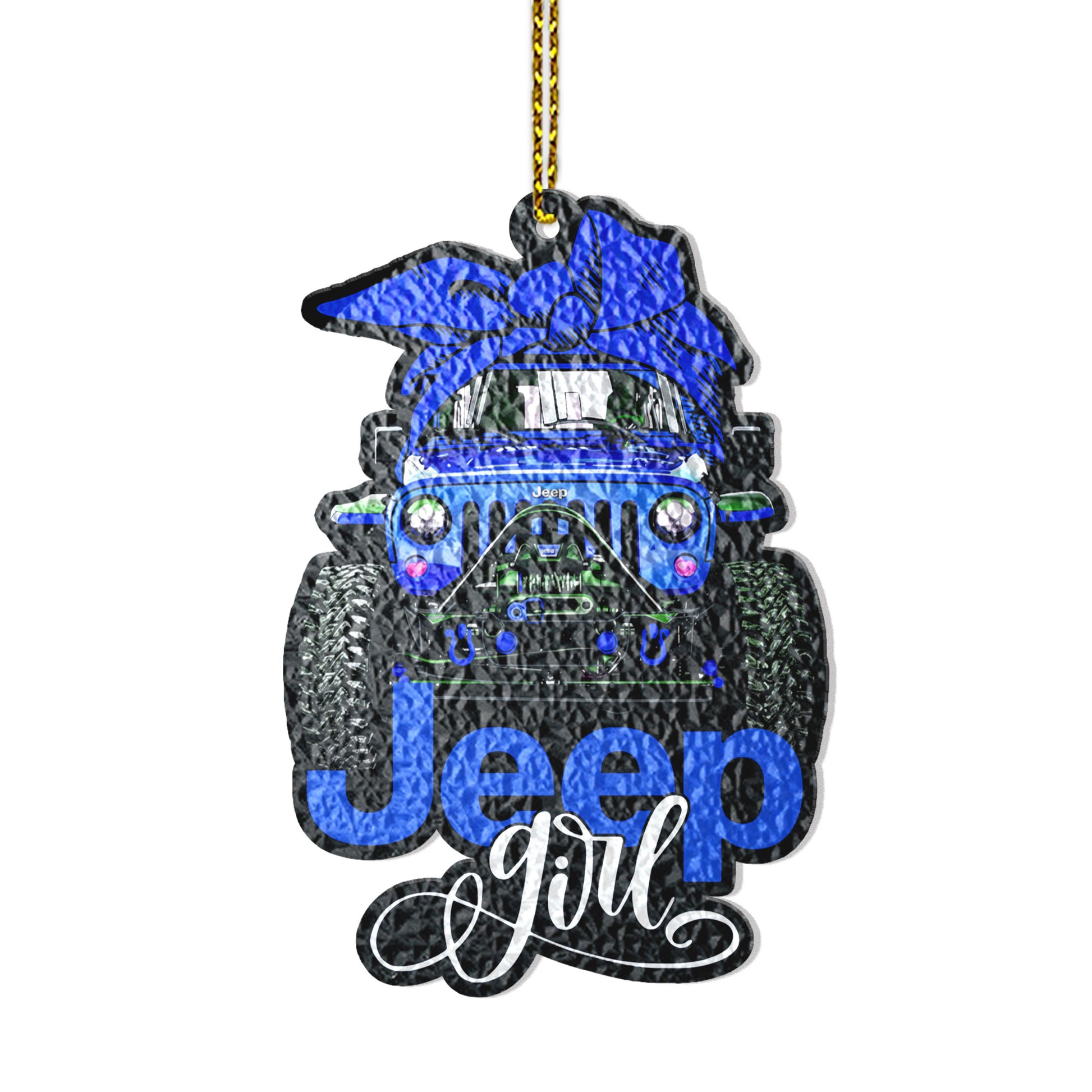 Multicolor Jeep Girl Wavy Acrylic Ornament Supler Store