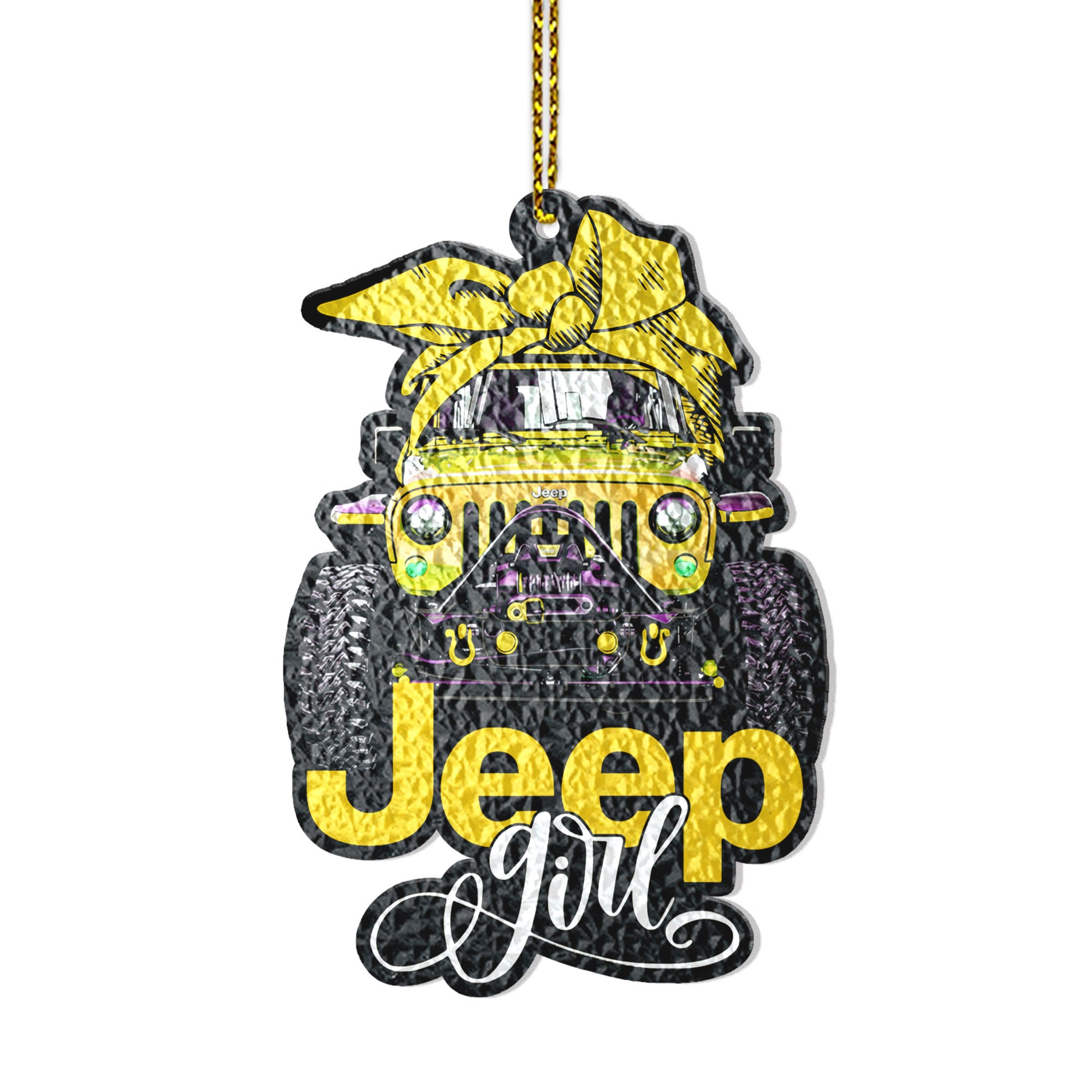 Multicolor Jeep Girl Wavy Acrylic Ornament Supler Store