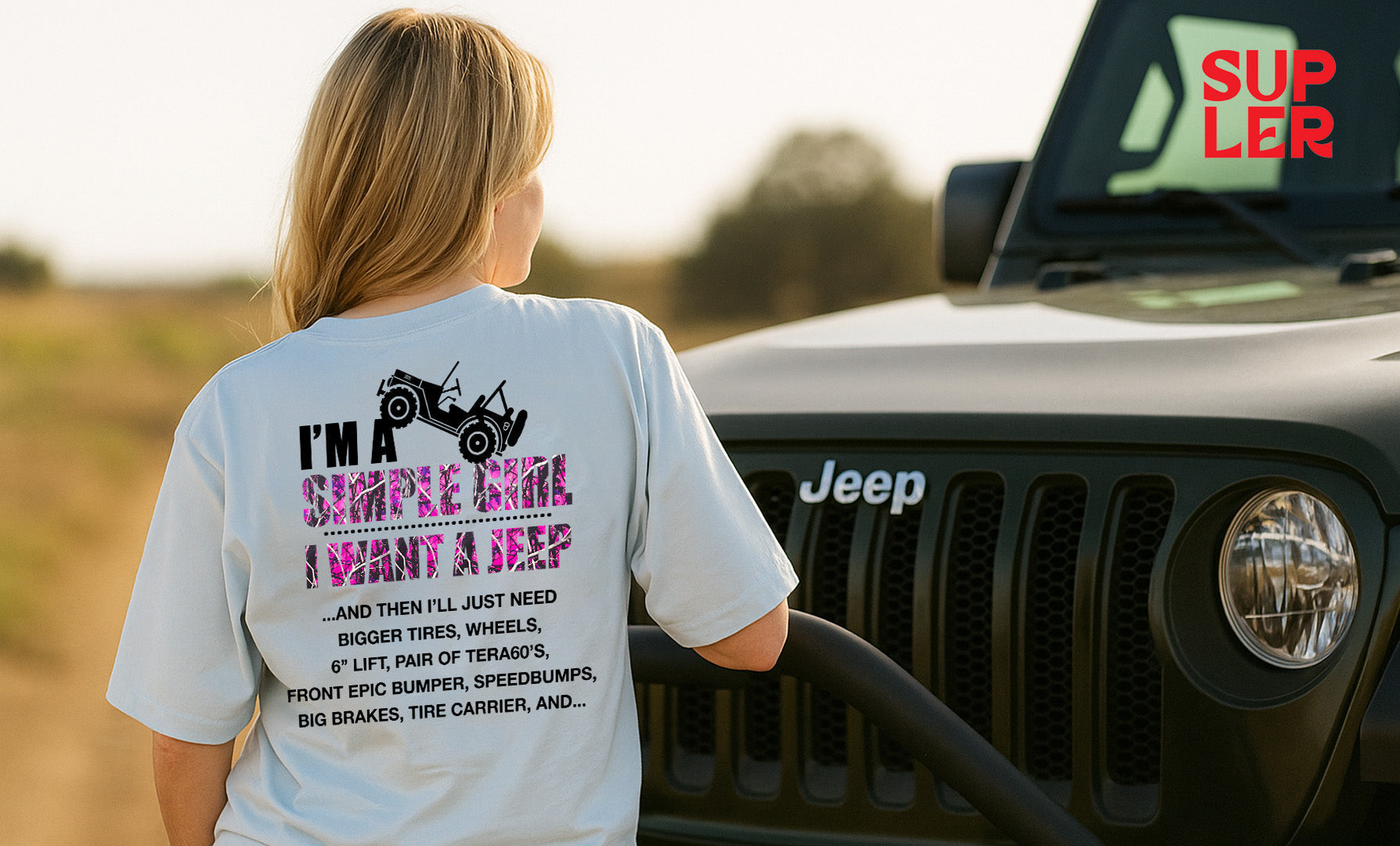 🌸 “Simple Girl” Tee – A Must-Have for Jeep Wrangler Rubicon Fans!
