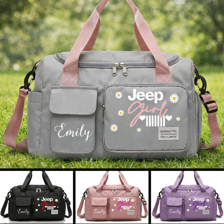 Jeep Girl Daisy Personalized Travel Duffel Bag: Travel with Adventure and Style