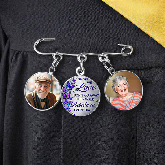 Personalized Graduation Memorial Lapel Pin With Photo Charms
