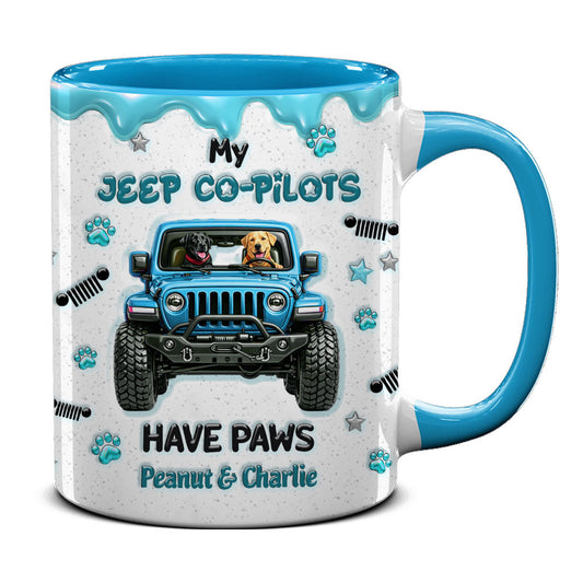 Personalized Jeep My Co-Pilots Have Paws Coffee Accent Mug