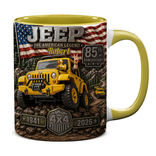 Personalized Jeep 85 Years Of Adventure Accent Mug
