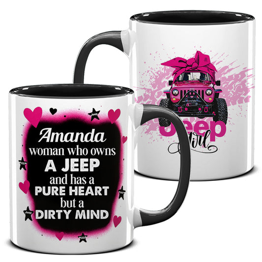 Personalized Jeep Girl Pure Heart Coffee Accent Mug
