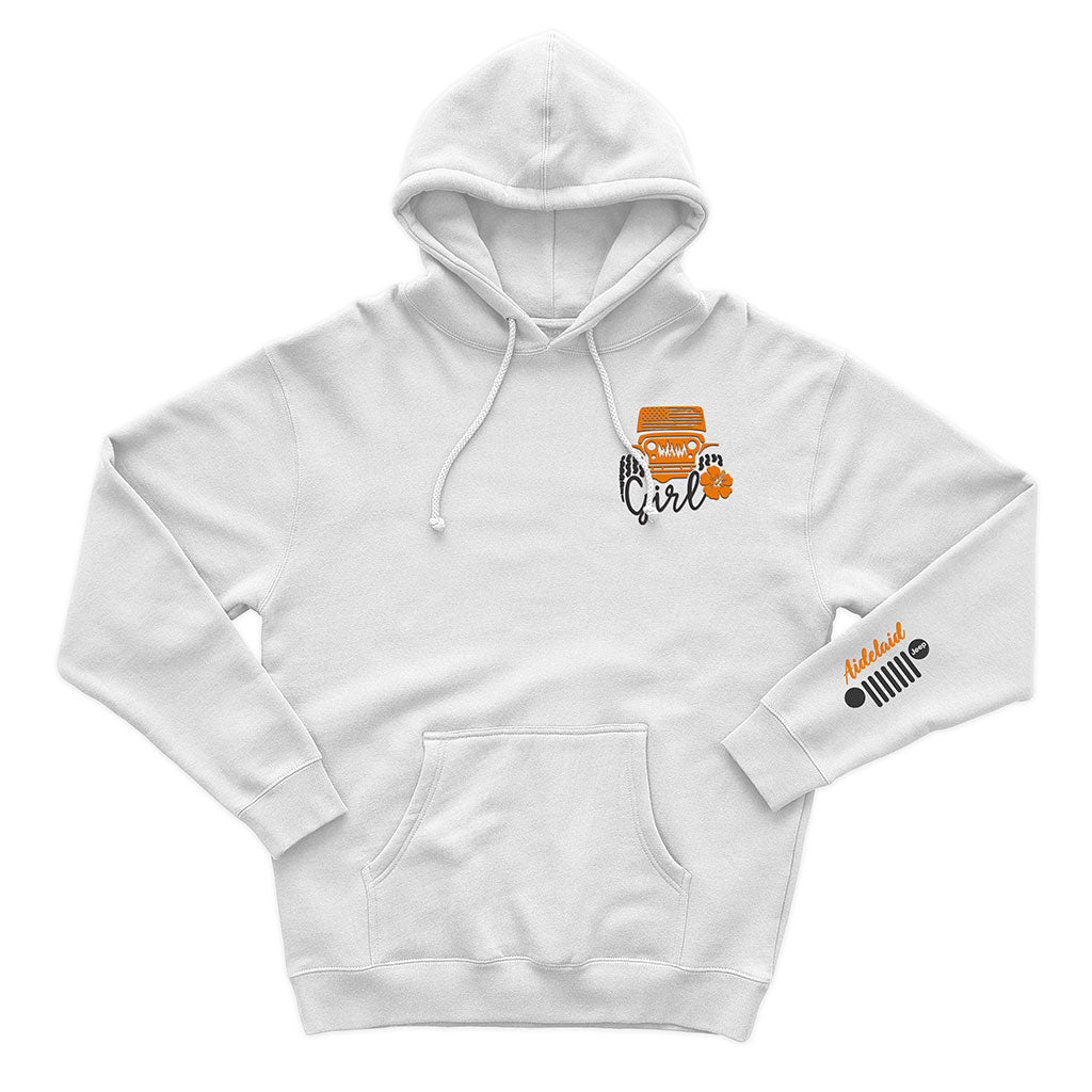 Personalized Embroidered Jeep Girl Flower Zip Hoodie