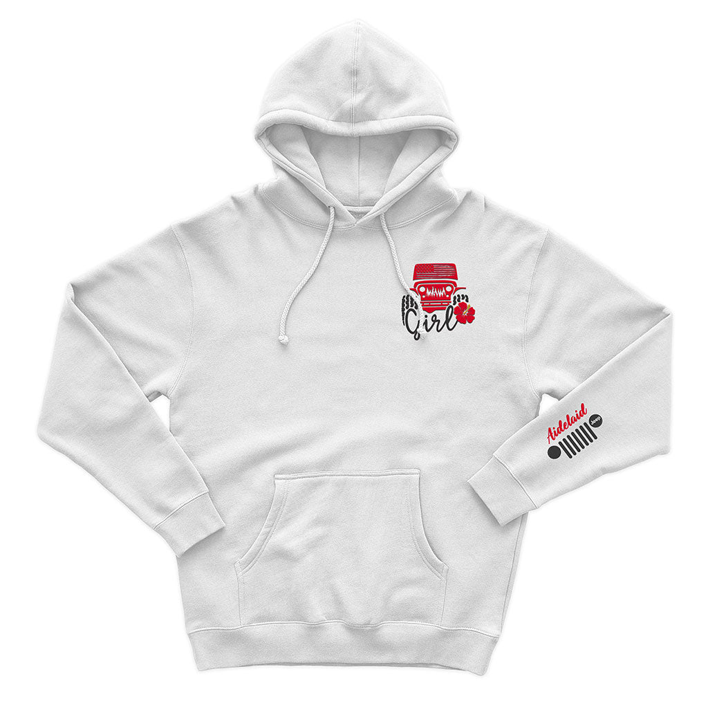 Personalized Embroidered Jeep Girl Flower Zip Hoodie Supler Store