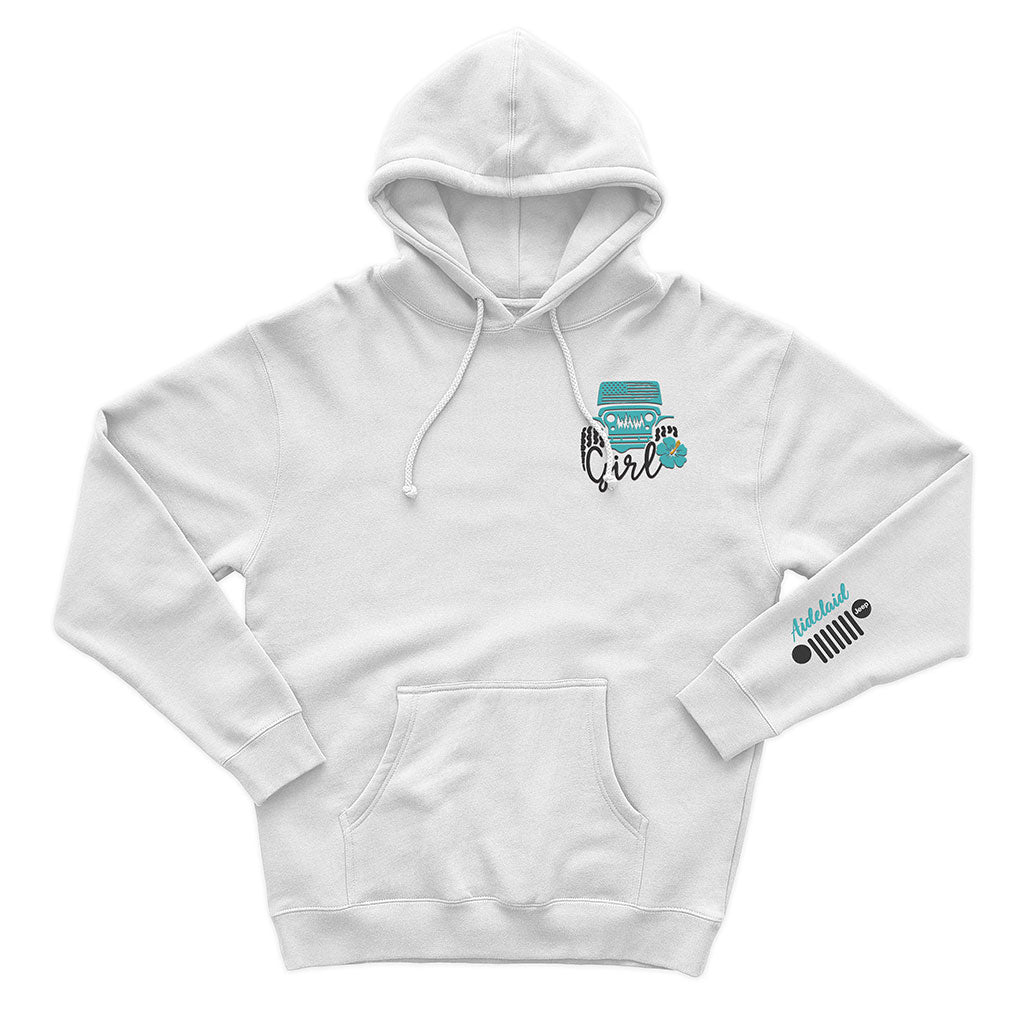 Personalized Embroidered Jeep Girl Flower Zip Hoodie Supler Store