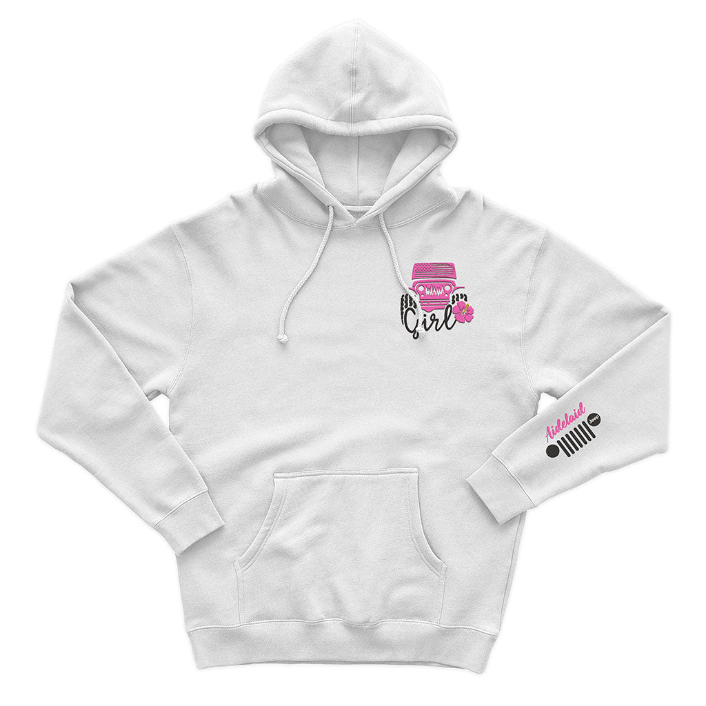 Personalized Embroidered Jeep Girl Flower Zip Hoodie Supler Store