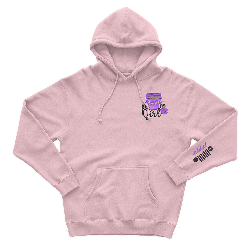 Personalized Embroidered Jeep Girl Flower Zip Hoodie Supler Store