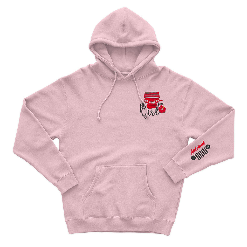 Personalized Embroidered Jeep Girl Flower Zip Hoodie Supler Store