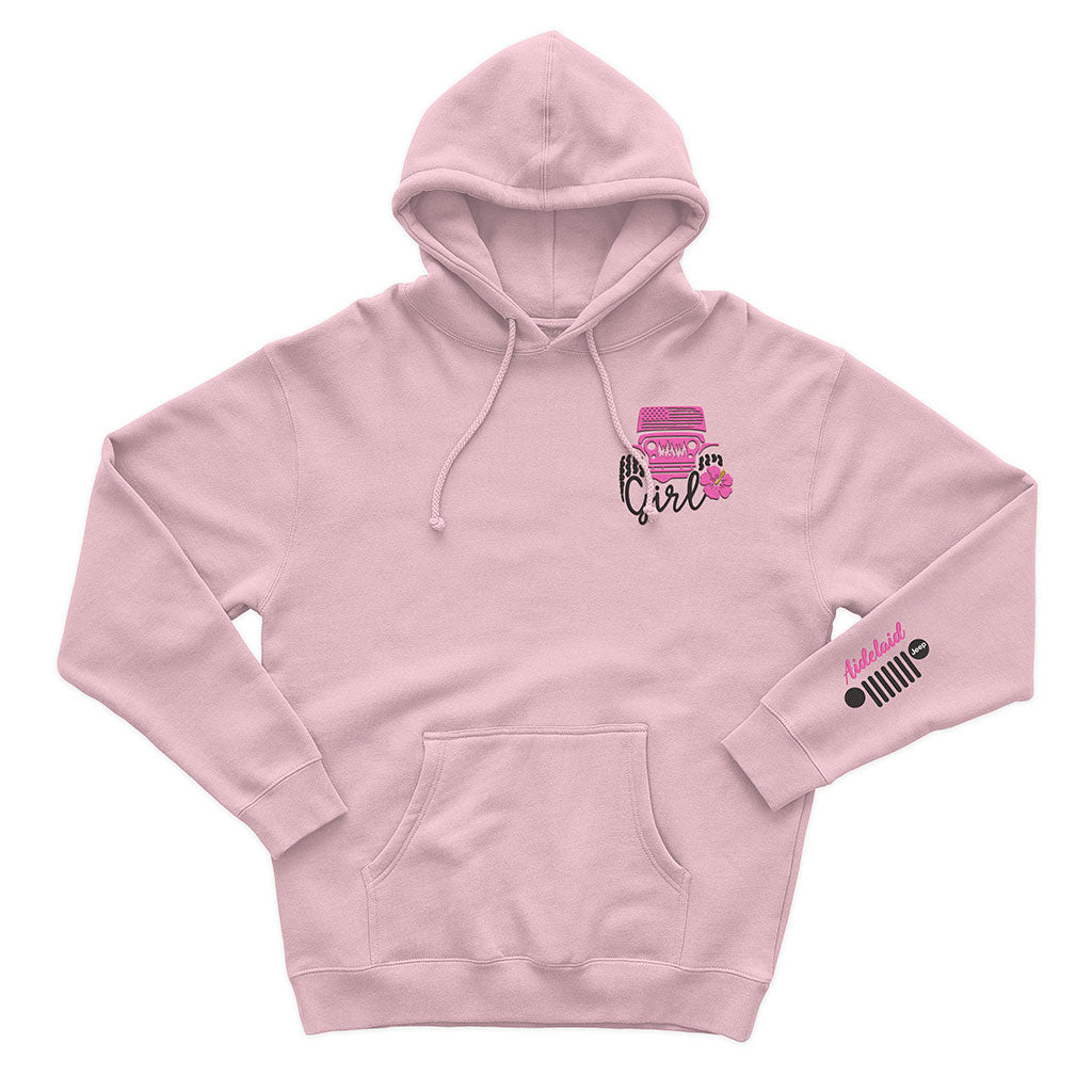 Personalized Embroidered Jeep Girl Flower Zip Hoodie Supler Store